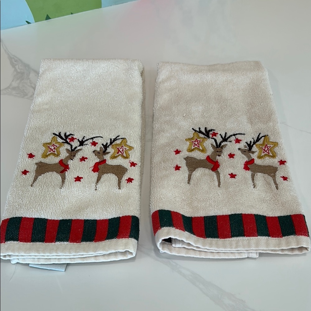 Festive Reindeer Hand Towels